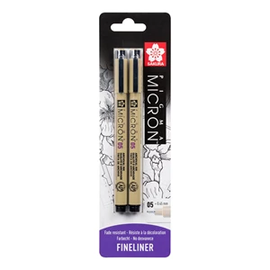 Pigma Micron 05, Schwarz, 0,45 mm, Blisterpackung, 2 Stück