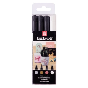 Pen-Touch Fein Set Metallic + Weiß | 4 Farben