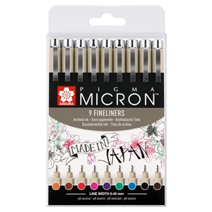 Pigma Micron 05, Etui mit 9 Farben