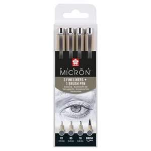 Pigma Micron Fineliner-Set | 4 Größen, Kaltgrau