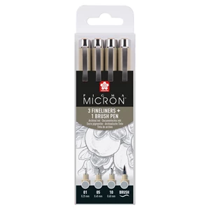 Pigma Micron Fineliner-Set | 4 Größen, Kaltgrau Hell