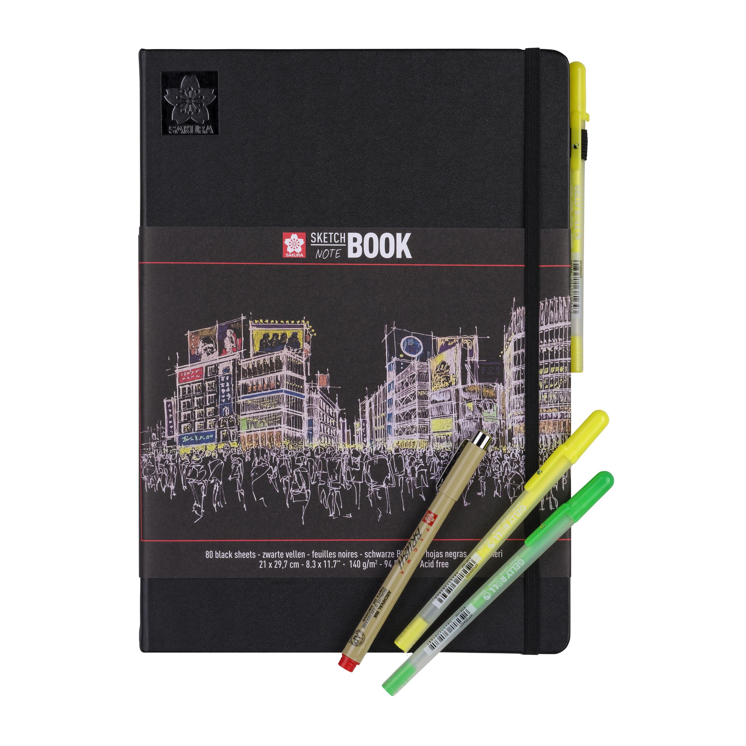 Sketch/note book 21 x 29.7 cm 80 pages black paper 140g